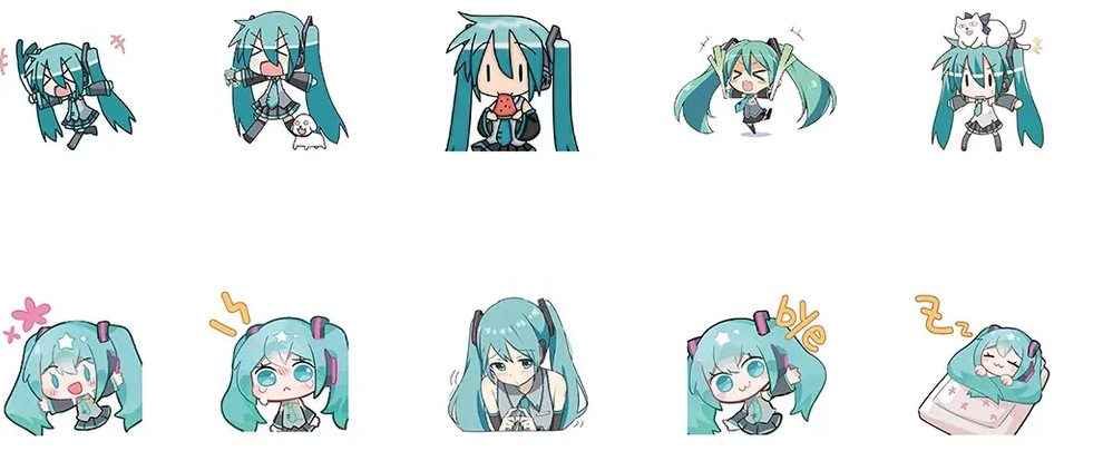 Hatsune Miku Anime 60 Piece Sticker Set