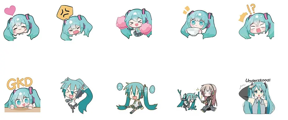 Hatsune Miku Anime 60 Piece Sticker Set