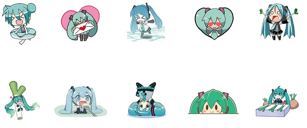 Hatsune Miku Anime 60 Piece Sticker Set