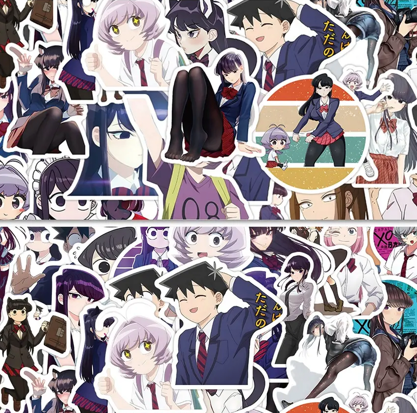 Komi Can't Communicate Anime 50 Piece Sticker Set