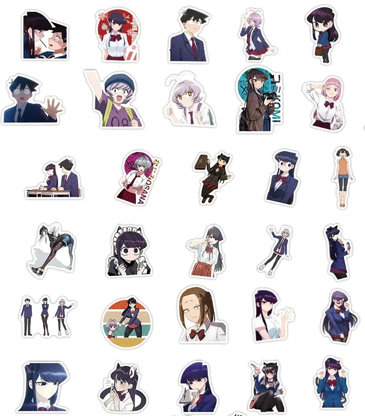 Komi Can't Communicate Anime 50 Piece Sticker Set