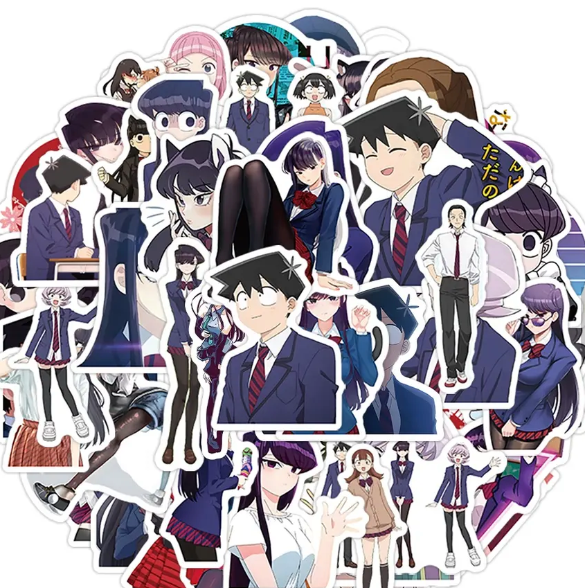 Komi Can't Communicate Anime 50 Piece Sticker Set