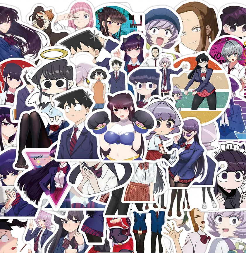 Komi Can't Communicate Anime 50 Piece Sticker Set