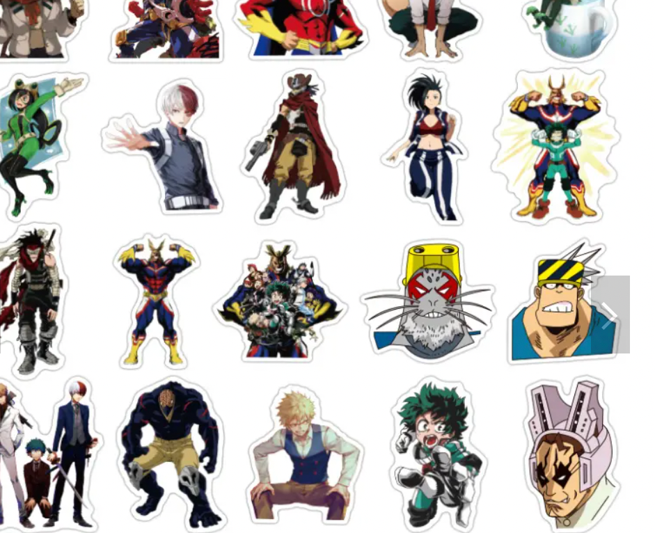 My Hero Academia Anime 50 Piece Sticker Set