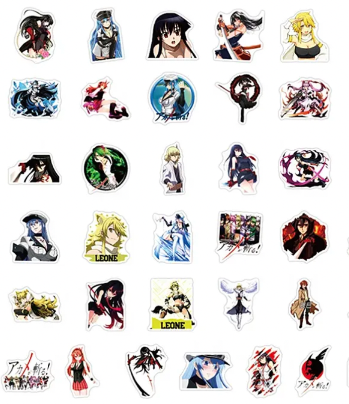 Akame Ga Kill Anime 50 Piece Sticker Set