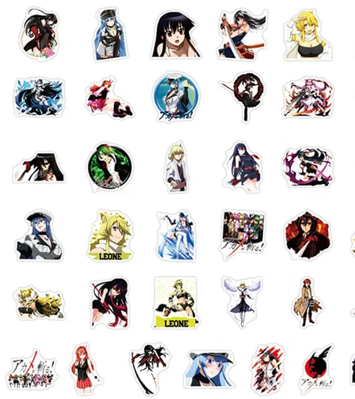 Akame Ga Kill Anime 50 Piece Sticker Set