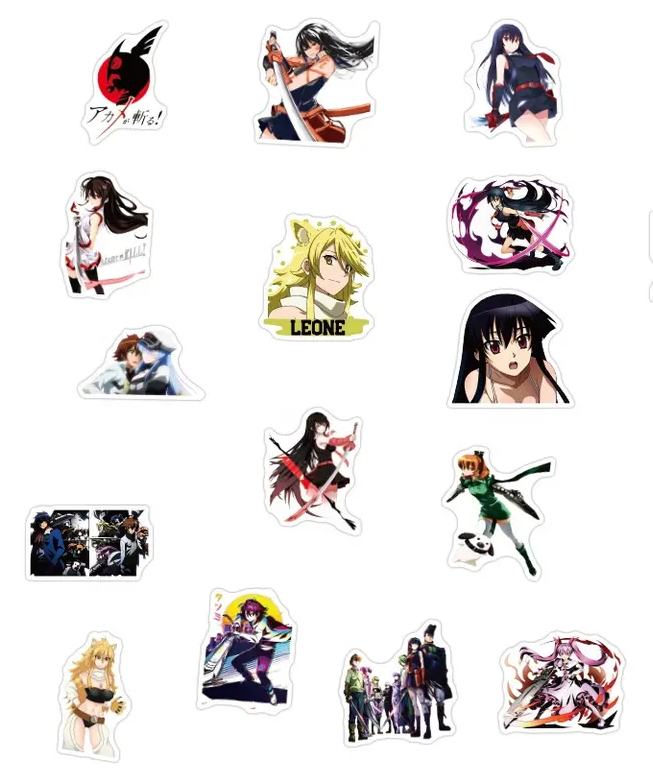 Akame Ga Kill Anime 50 Piece Sticker Set