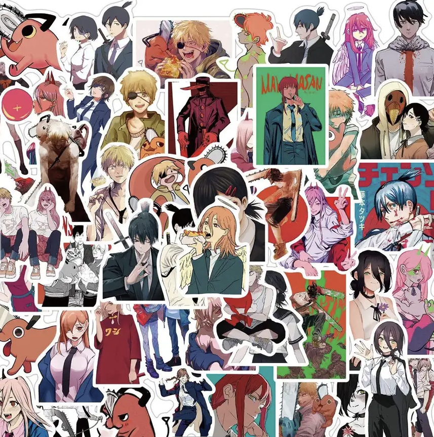 Chainsaw Man Anime 50 Pc Sticker Set