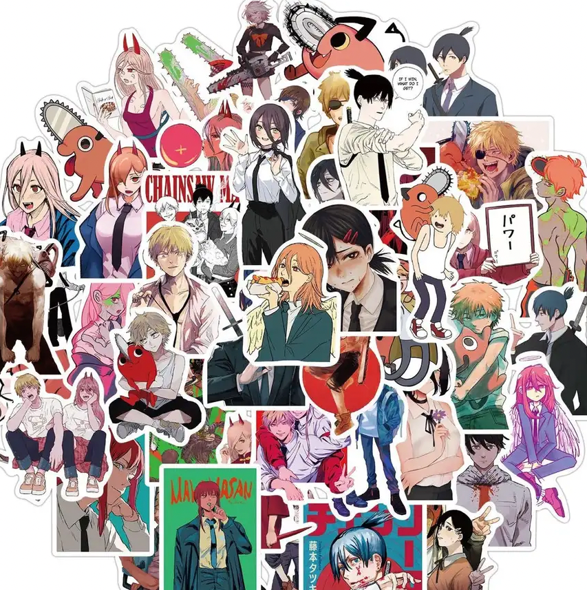 Chainsaw Man Anime 50 Pc Sticker Set