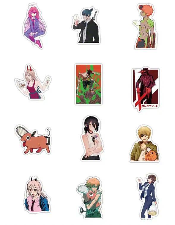 Chainsaw Man Anime 50 Pc Sticker Set