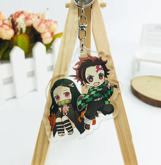 Demon Slayer Tanjiro Nezuko Acrylic Keychain Charm