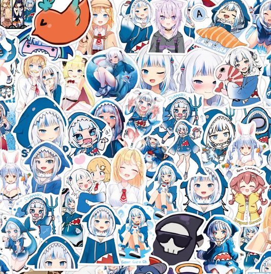 Gawr Gura Hololive Anime 50 Piece Sticker Set