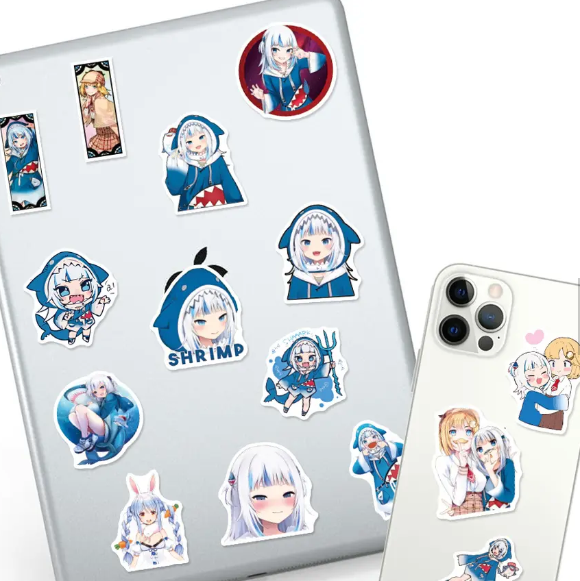 Gawr Gura Hololive Anime 50 Piece Sticker Set