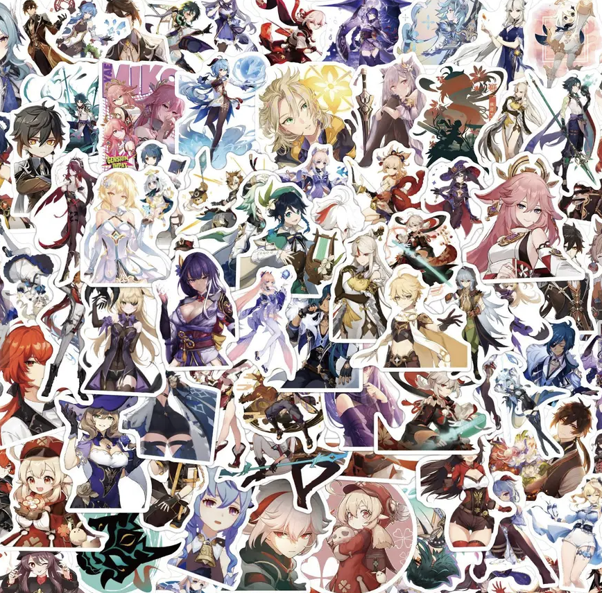 Genshin Impact Anime 100 Piece Sticker Set