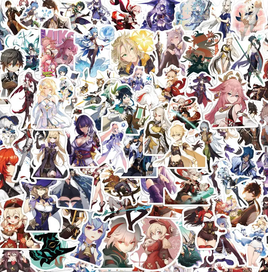 Genshin Impact Anime 100 Piece Sticker Set