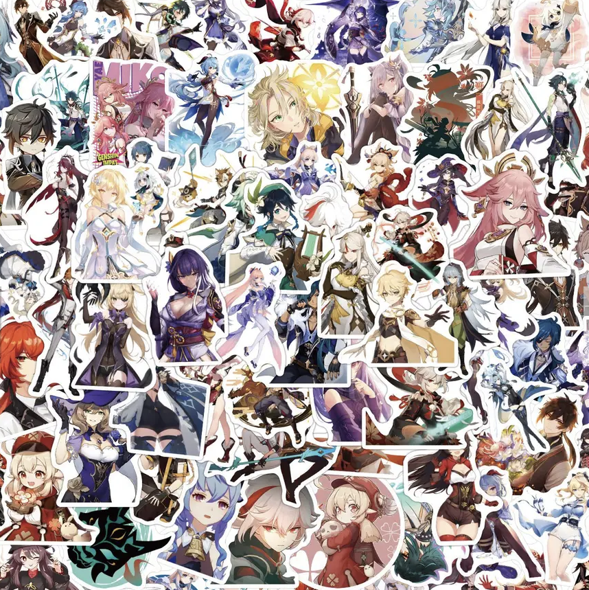 Genshin Impact Anime 100 Piece Sticker Set