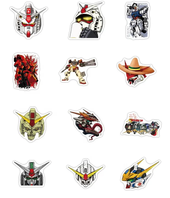 Gundam Anime 50 Piece Sticker Set