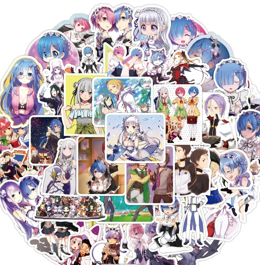 Re:Zero Life In A Different World Anime 50 Piece Sticker Set