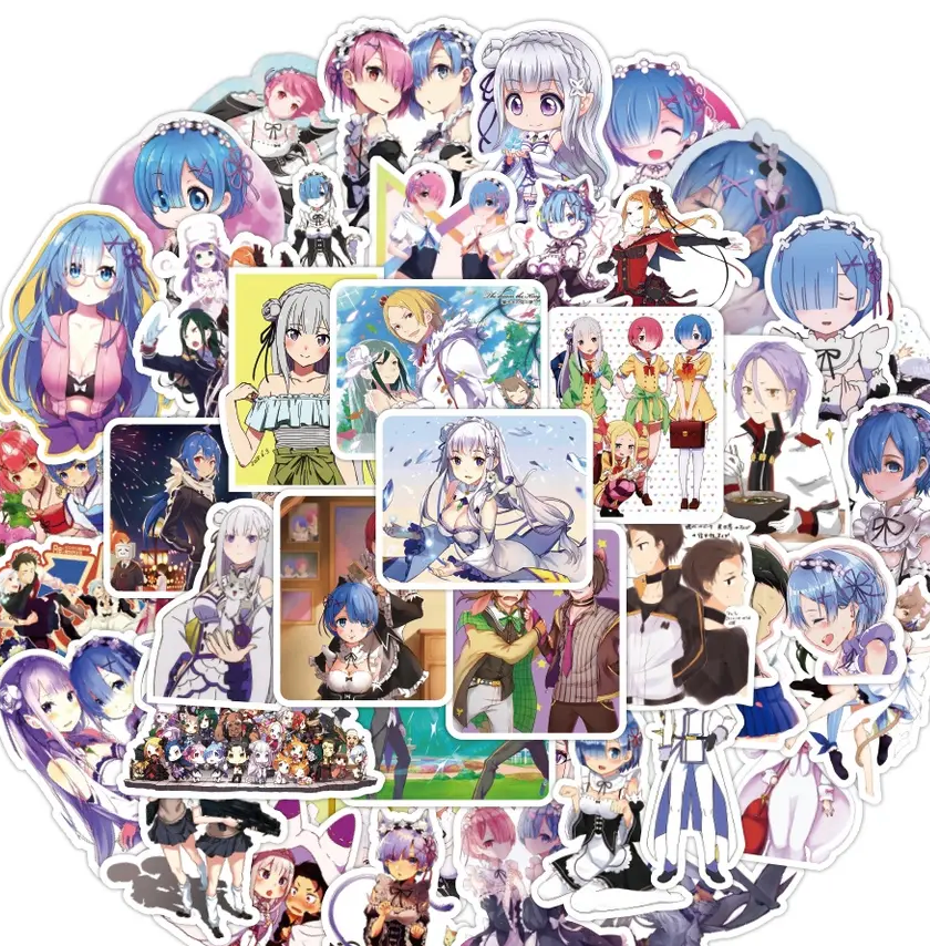 Re:Zero Life In A Different World Anime 50 Piece Sticker Set