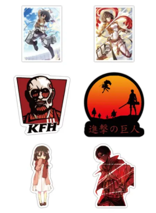 Attack On Titan Anime 100 Piece Sticker Set