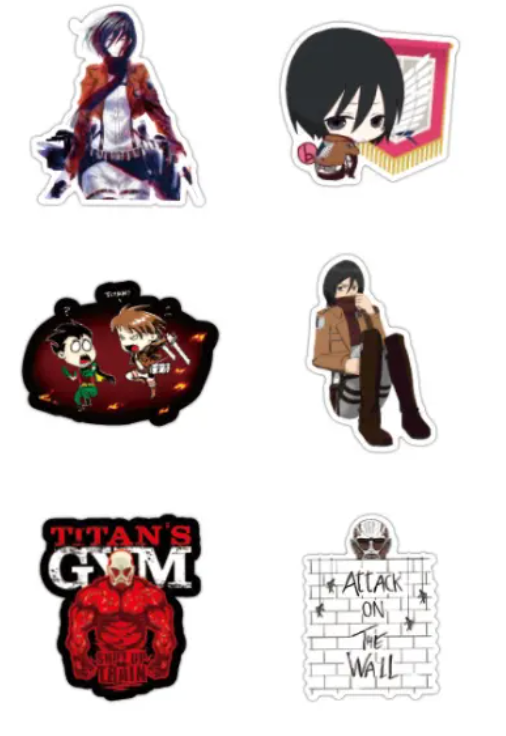 Attack On Titan Anime 100 Piece Sticker Set