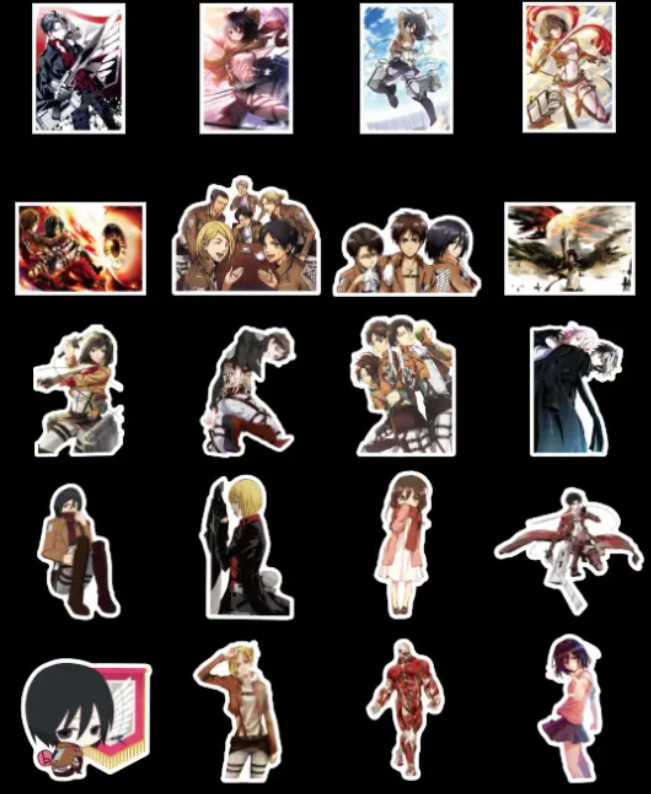 Attack On Titan Anime 100 Piece Sticker Set