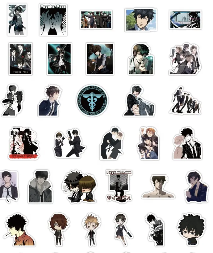 Psycho Pass Anime 50 Piece Sticker Set