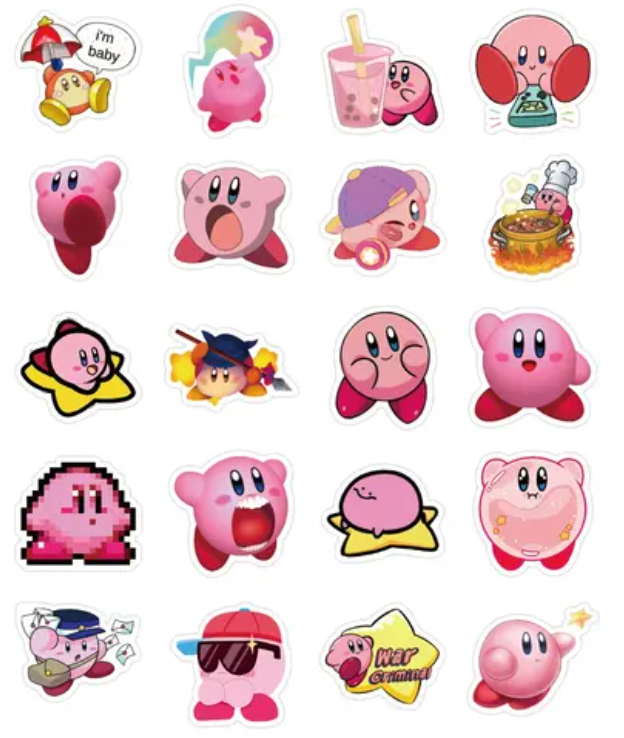 Kirby 50 Piece Sticker Set