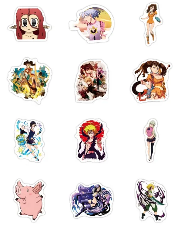 Seven Deadly Sins Anime 50 Piece Sticker Set