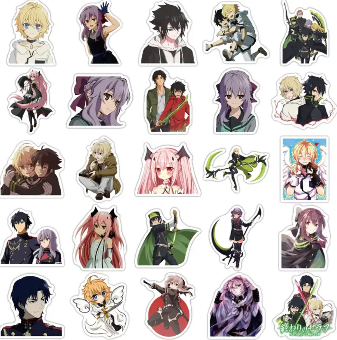 Seraph Of The End Anime 50 Piece Sticker Set