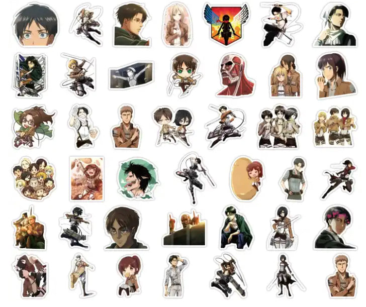 Attack On Titan Anime 50 Piece Sticker Set