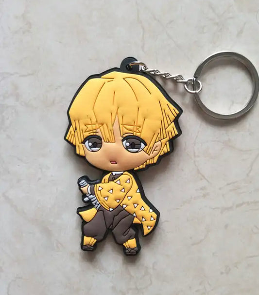 Demon Slayer Zenitsu Rubber Charm Keychain