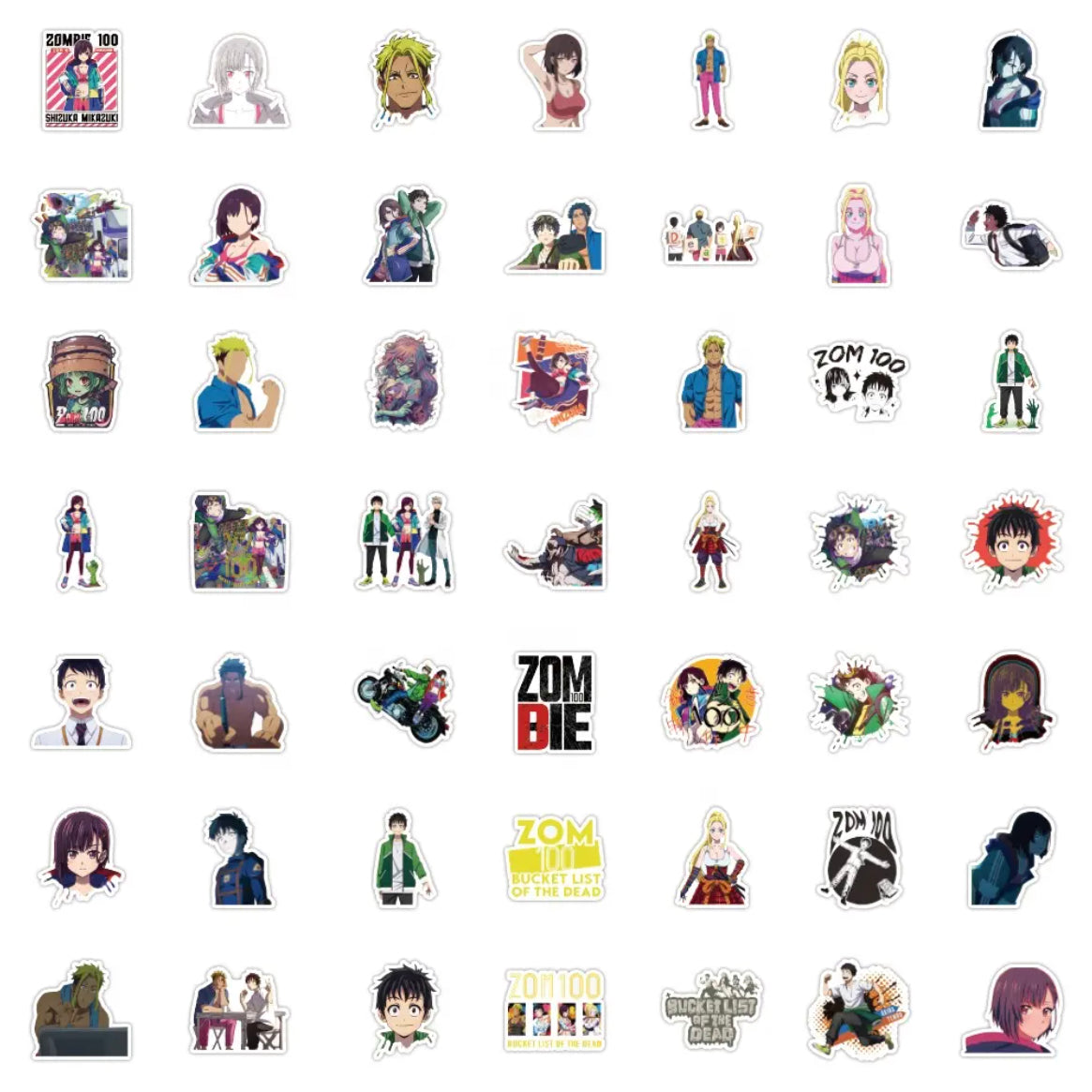 Zom 100 Anime 50 Piece Sticker Set