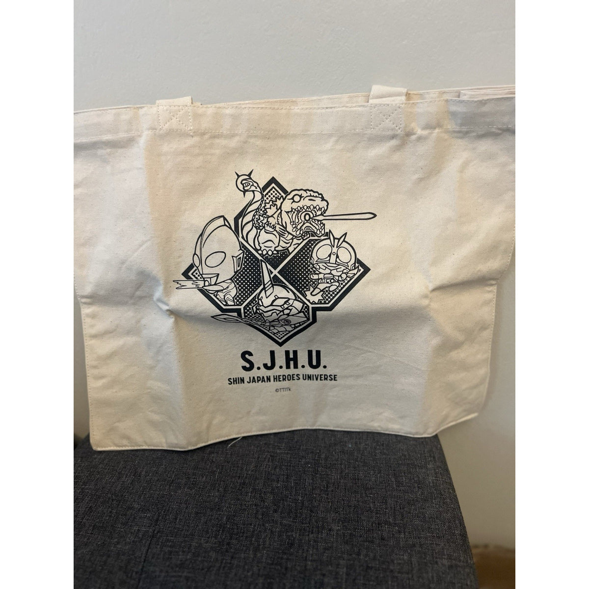 Shin Japan Heroes Universe Art Vignette Tote Bag Neon Genesis Evangelion Godzill
