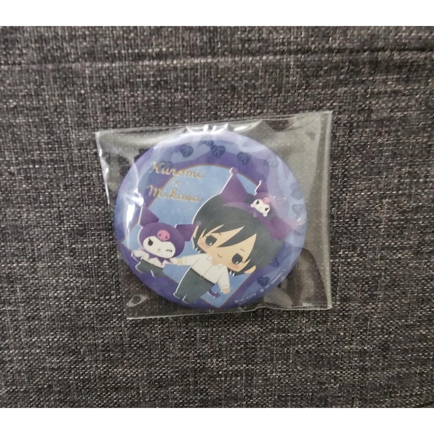 Attack On Titan X Sanrio Collab Mikasa Ackerman Kuromi Can Badge Pin