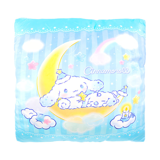 Sanrio Cinnamoroll moon and stars square cushion, front