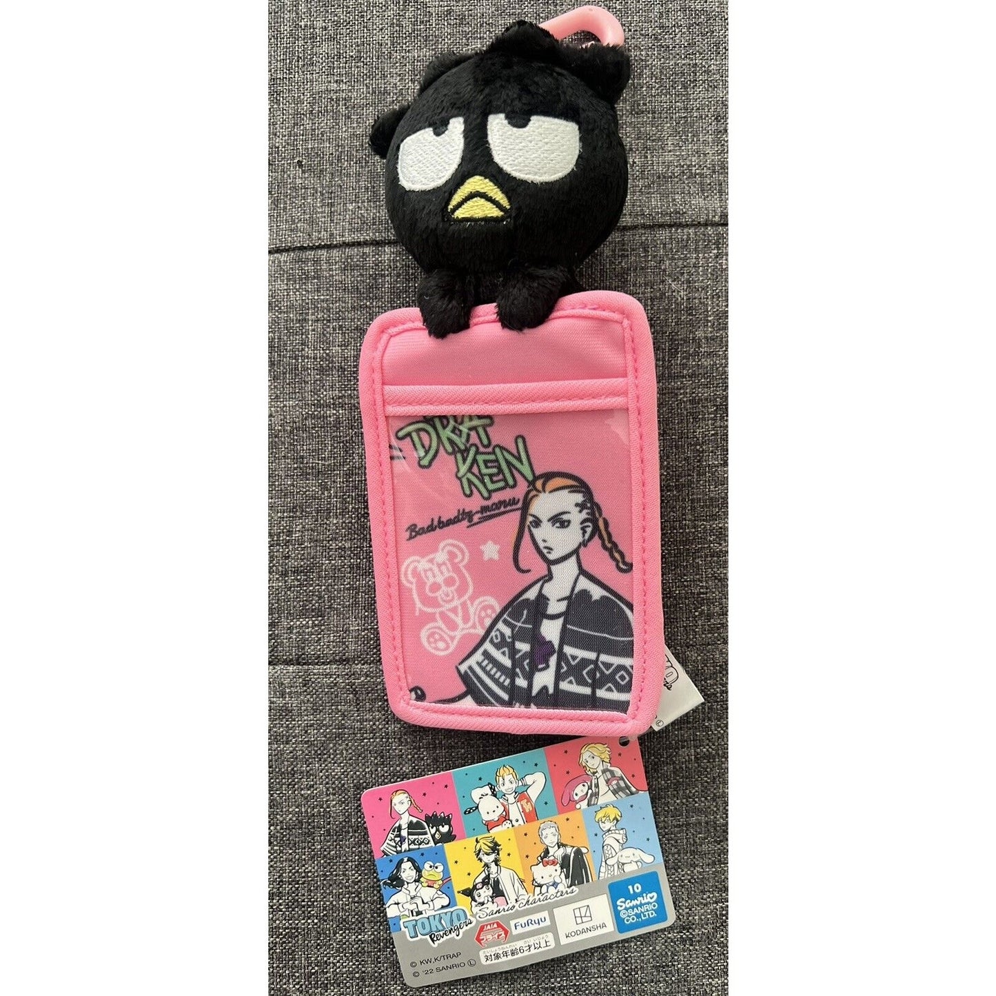 Tokyo Revengers X Sanrio Plush Pass Case Bad Badtz-Maru Ken Ryuguji BNWT