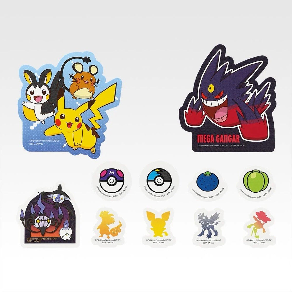 Pokémon Ichiban Kuji Pikachu/Mega Gengar Stationary Sticker Collection Set
