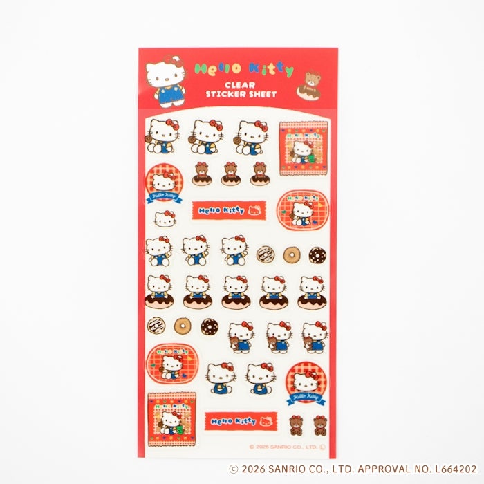 Sanrio Hello Kitty clear sticker sheet – donut and teddy bear