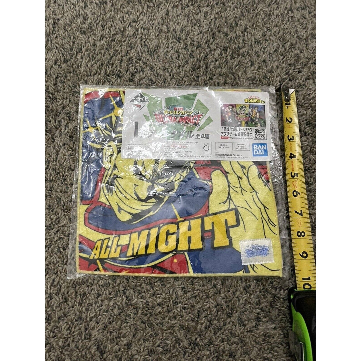 My Hero Academia All Might Hand Towel Anime Bandai Ultra Impact Ichiban Kuji