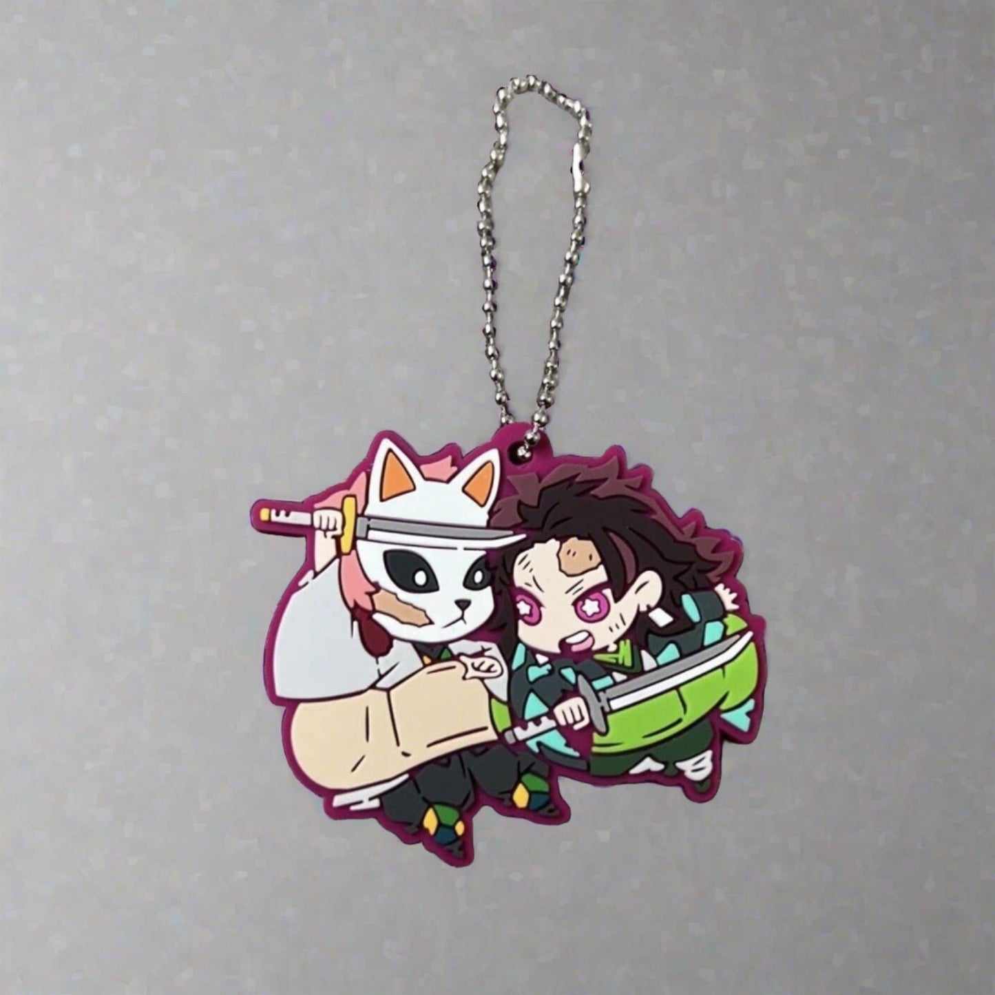 Demon Slayer Tanjiro & Sabito Rubber Charm Keychain