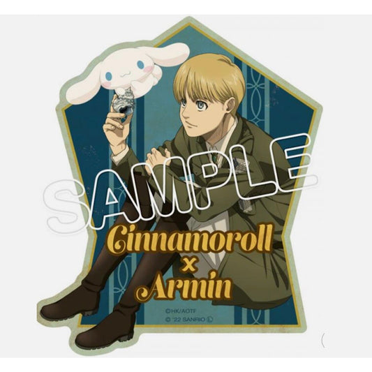 Attack On Titan x Sanrio Armin Arlert & Cinnamoroll Travel Sticker 4X6 Anime