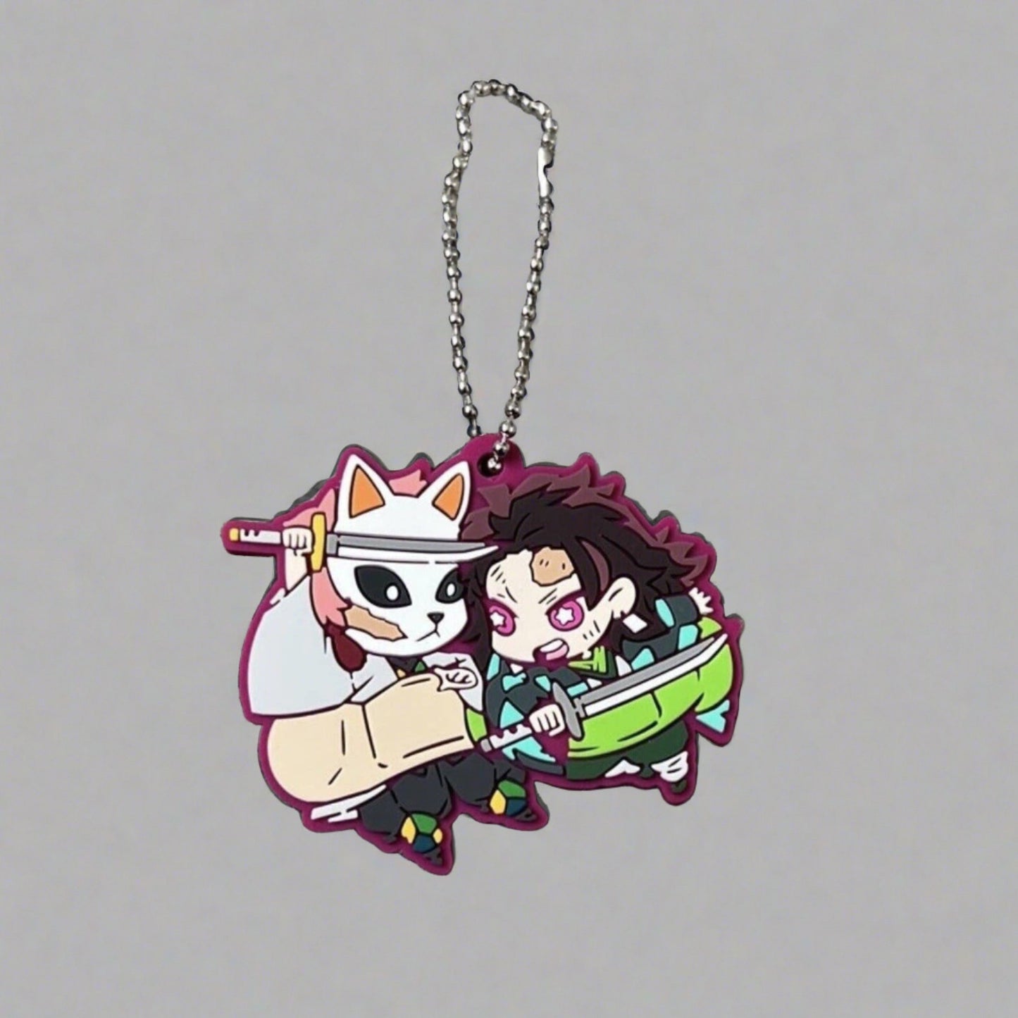 Demon Slayer Tanjiro & Sabito Rubber Charm Keychain